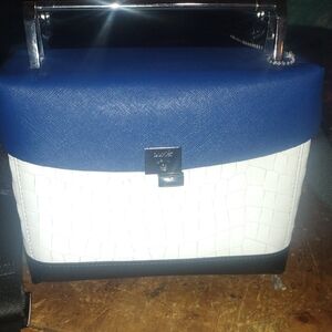 Botkier Blue and White Lunchbox Crossbody Bag
